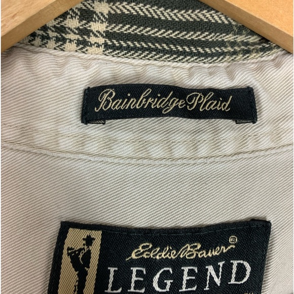 Eddie Bauer Legend Bainbridge Plaid Flannel Button Front Shirt XXL TALL *FLAWED - Picture 4 of 12